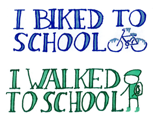 Walk and Bike to School clipart